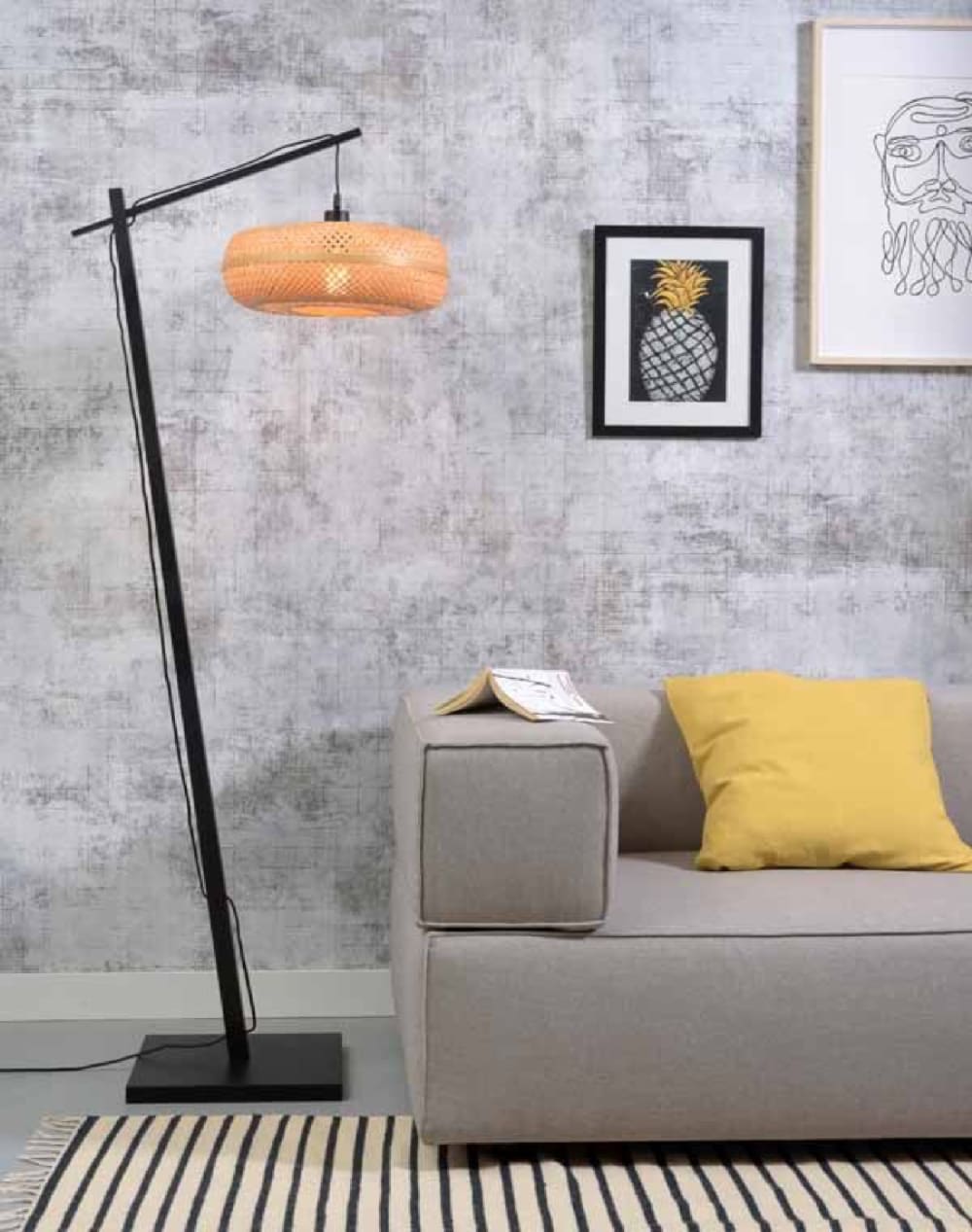 Lampadaire bambou naturel H176cm — vue 3