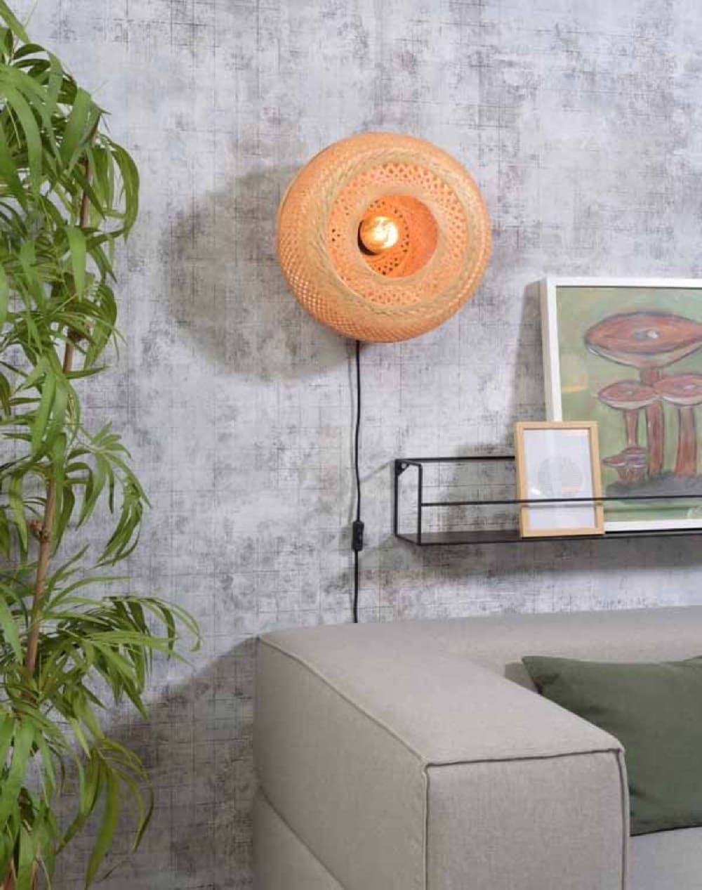Applique murale en bambou naturel D40 — vue 3