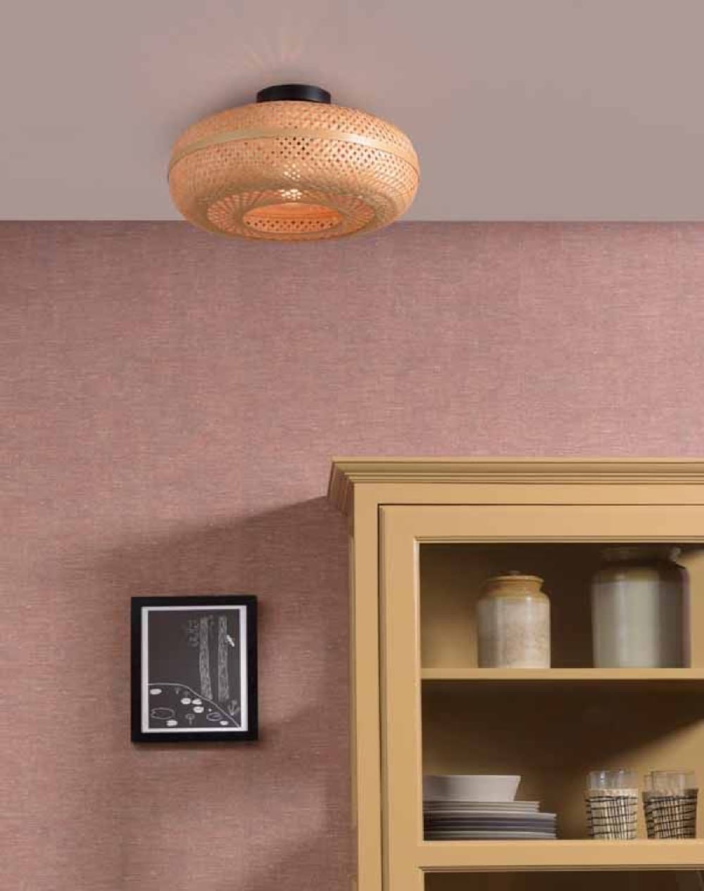 Plafonnier en bambou naturel D40 — vue 3