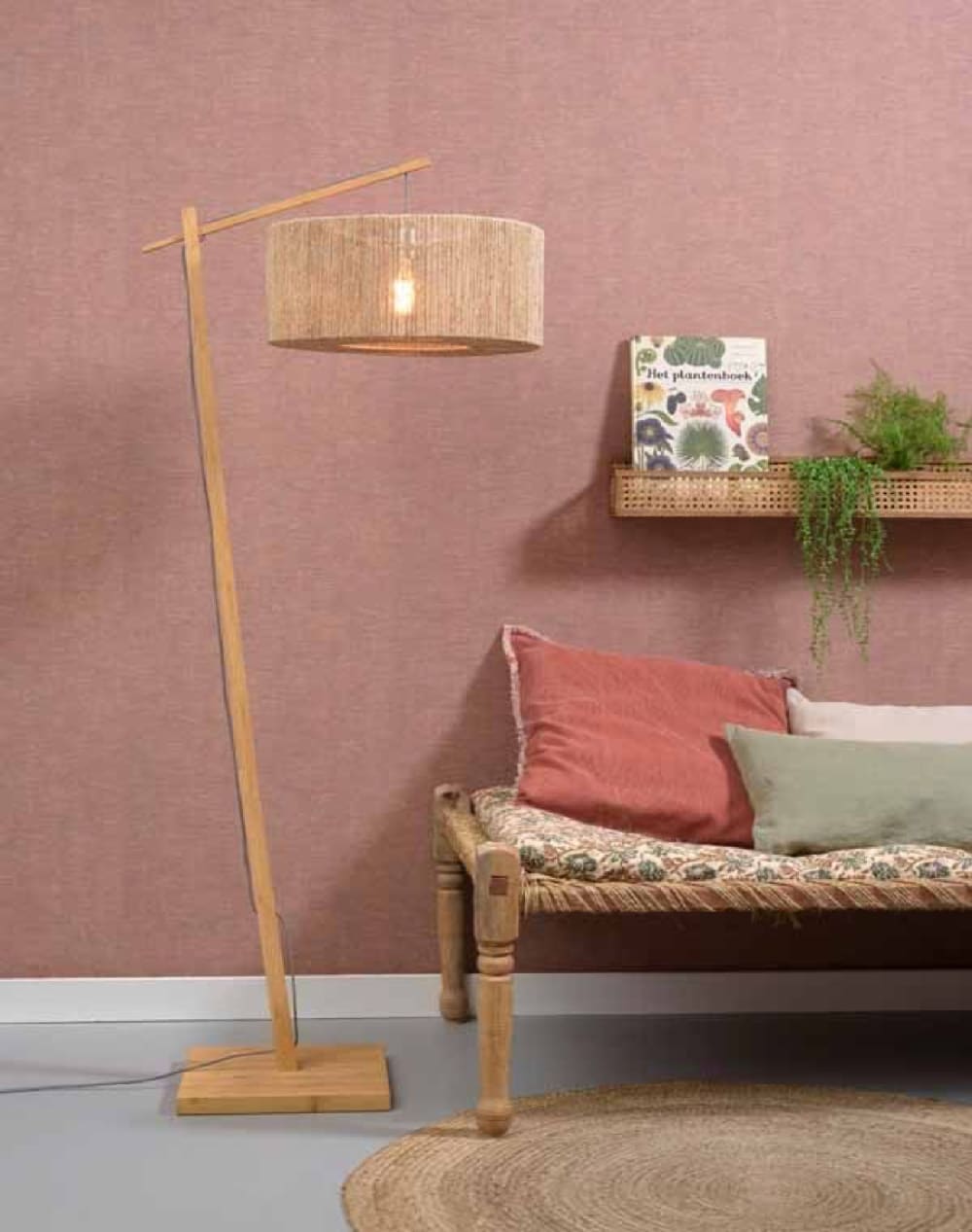 Lampadaire bambou/jute H207cm — vue 3