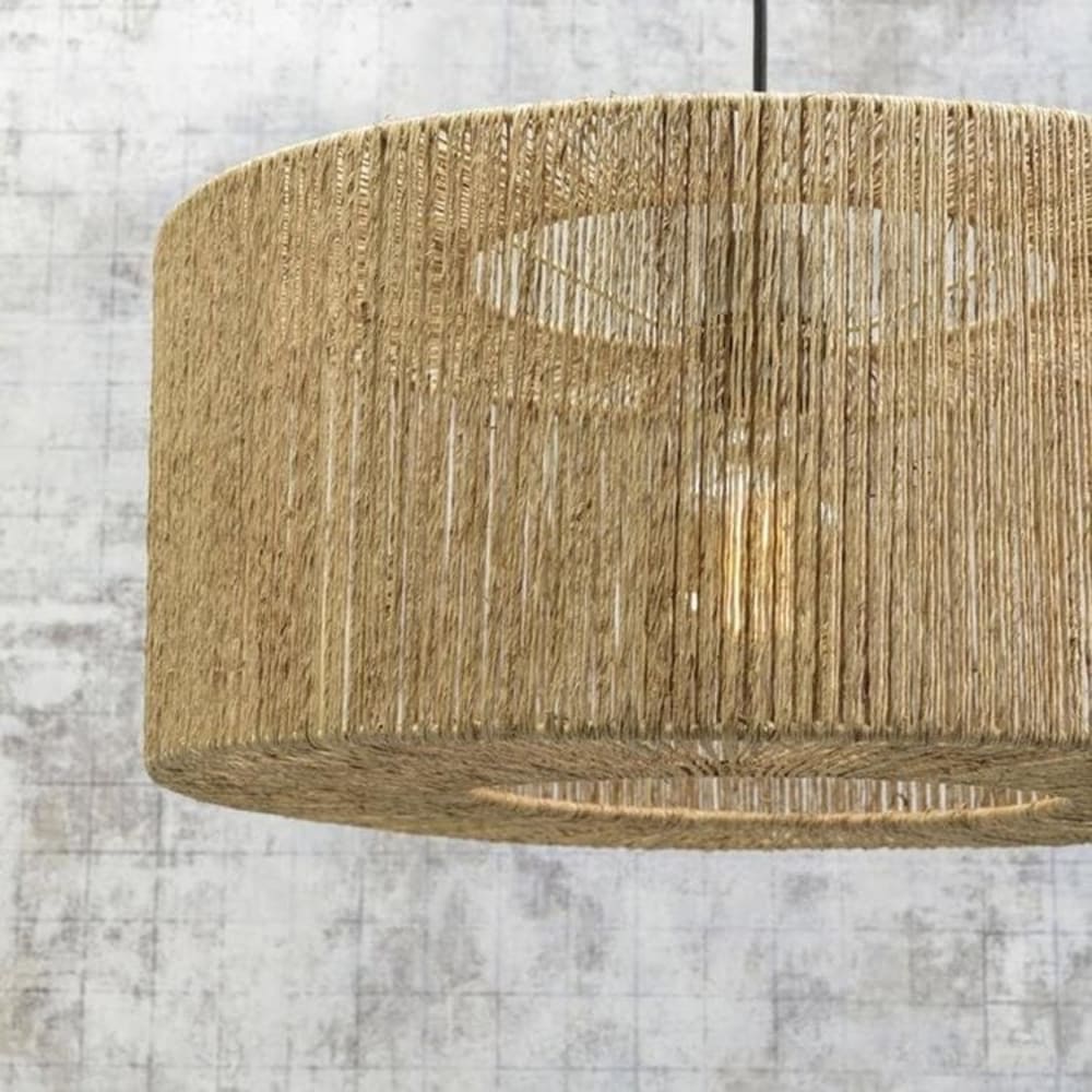 Lampadaire bambou/jute noir H207cm — vue 4