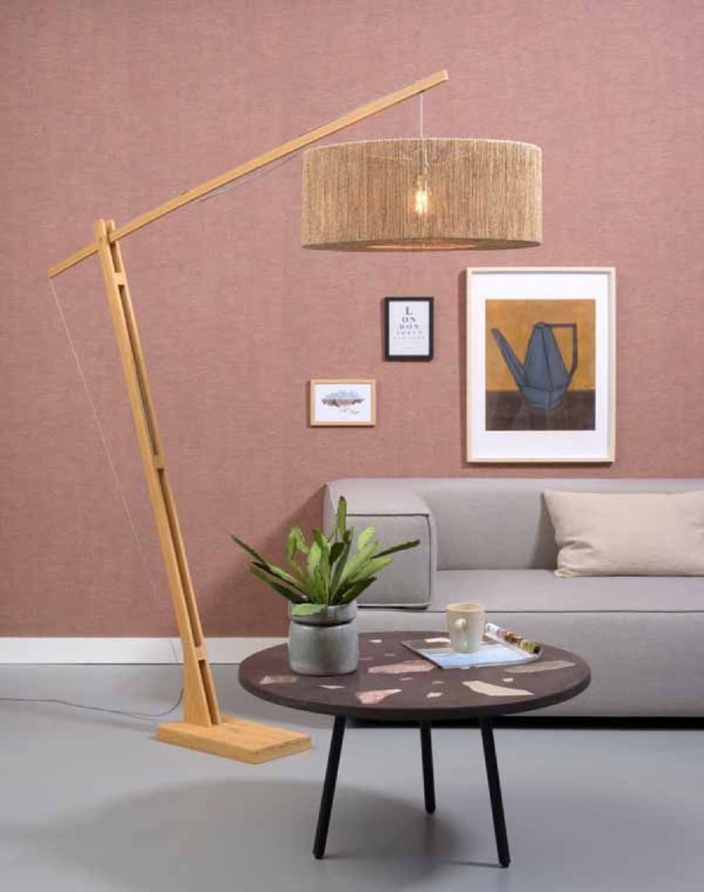 Lampadaire bambou/jute H207cm — vue 3