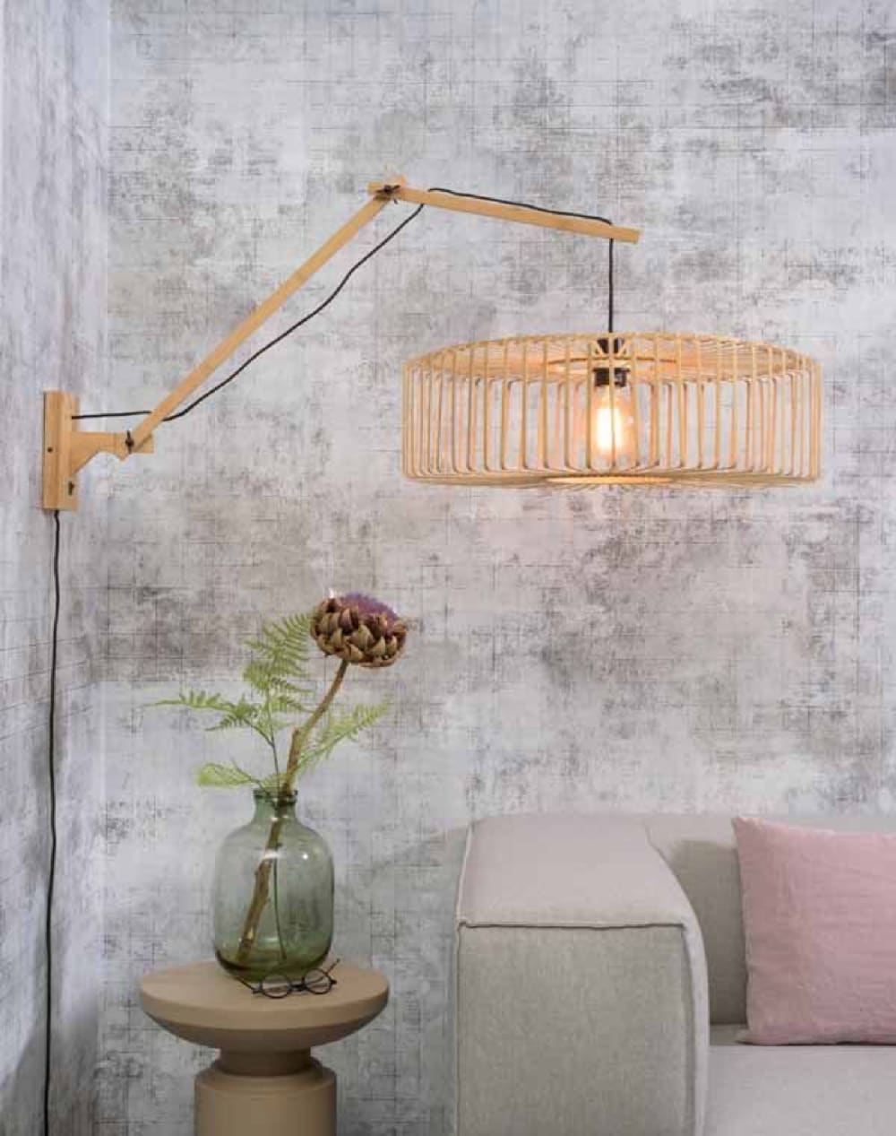 Applique en bambou 3 bras L105cm