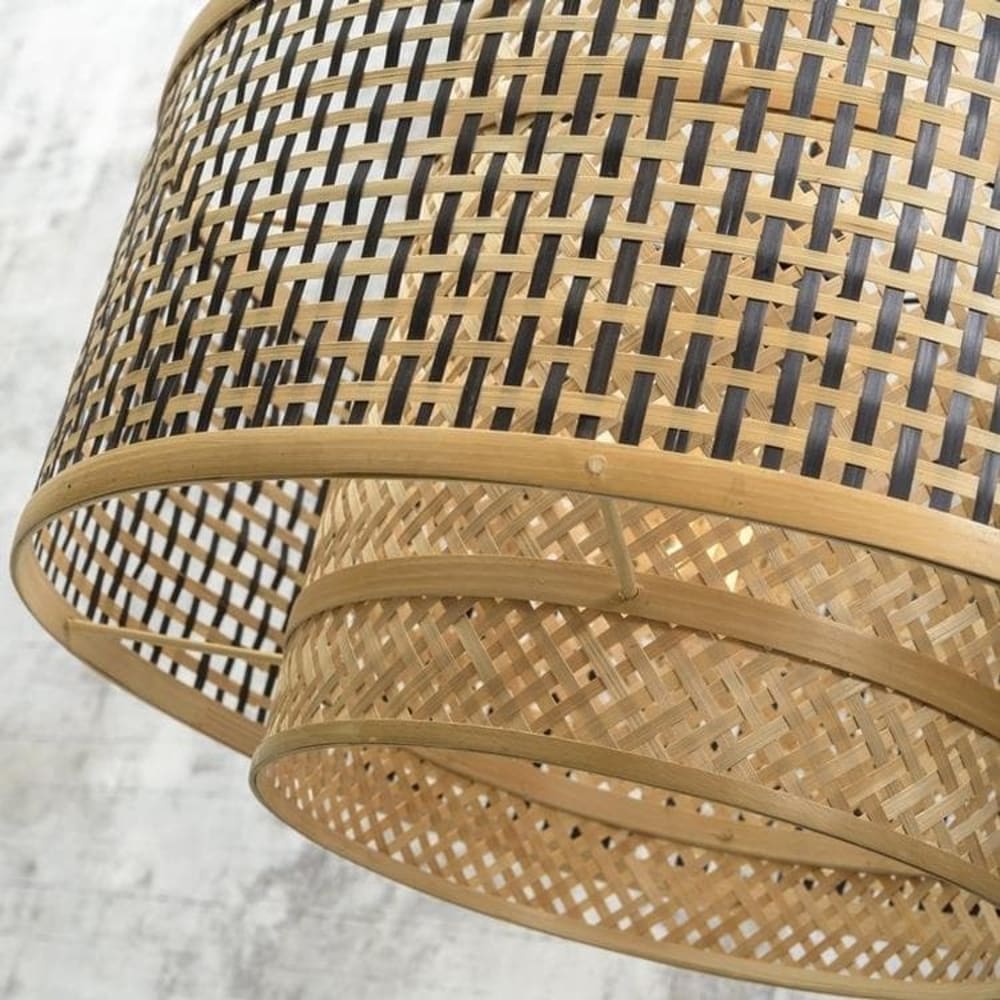 Lampadaire bambou noir H176cm — vue 4