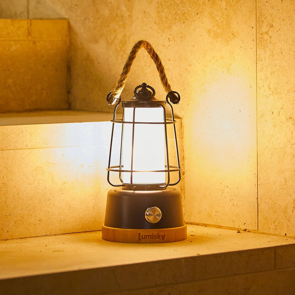 Farol exterior inalámbrico negro h23cm