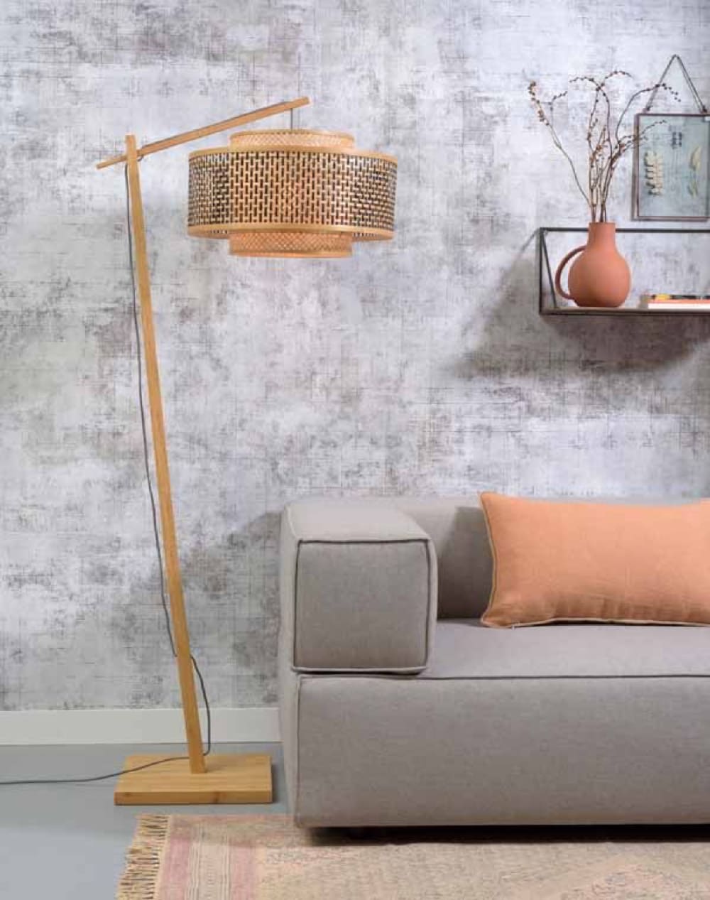 Lampadaire en bambou naturel H176cm — vue 3