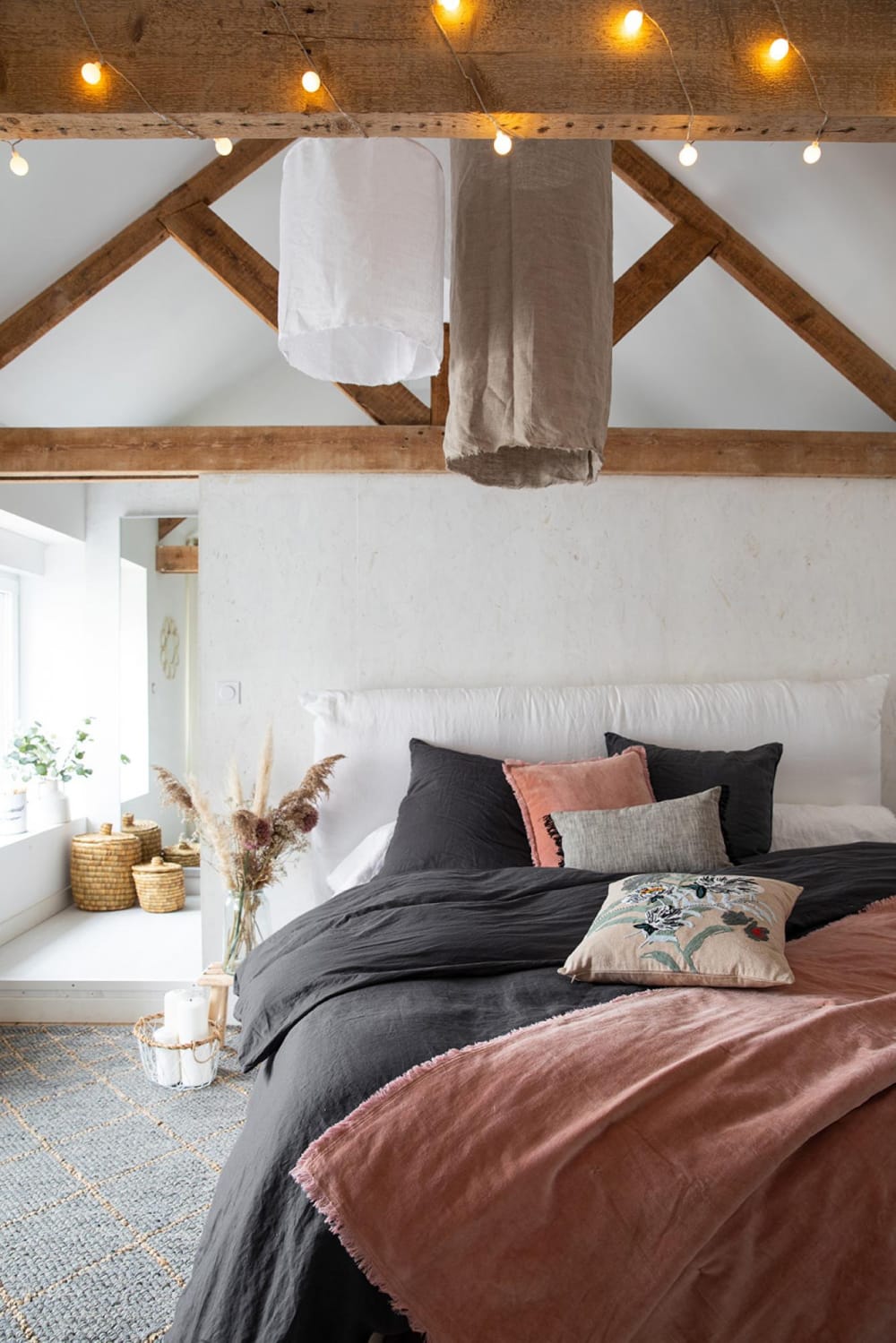 Plaid uni  en coton pink 135 x 200 cm