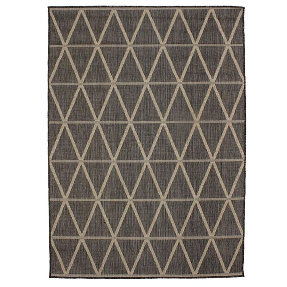 Tapis extérieur intérieur géo gris foncé 120x170