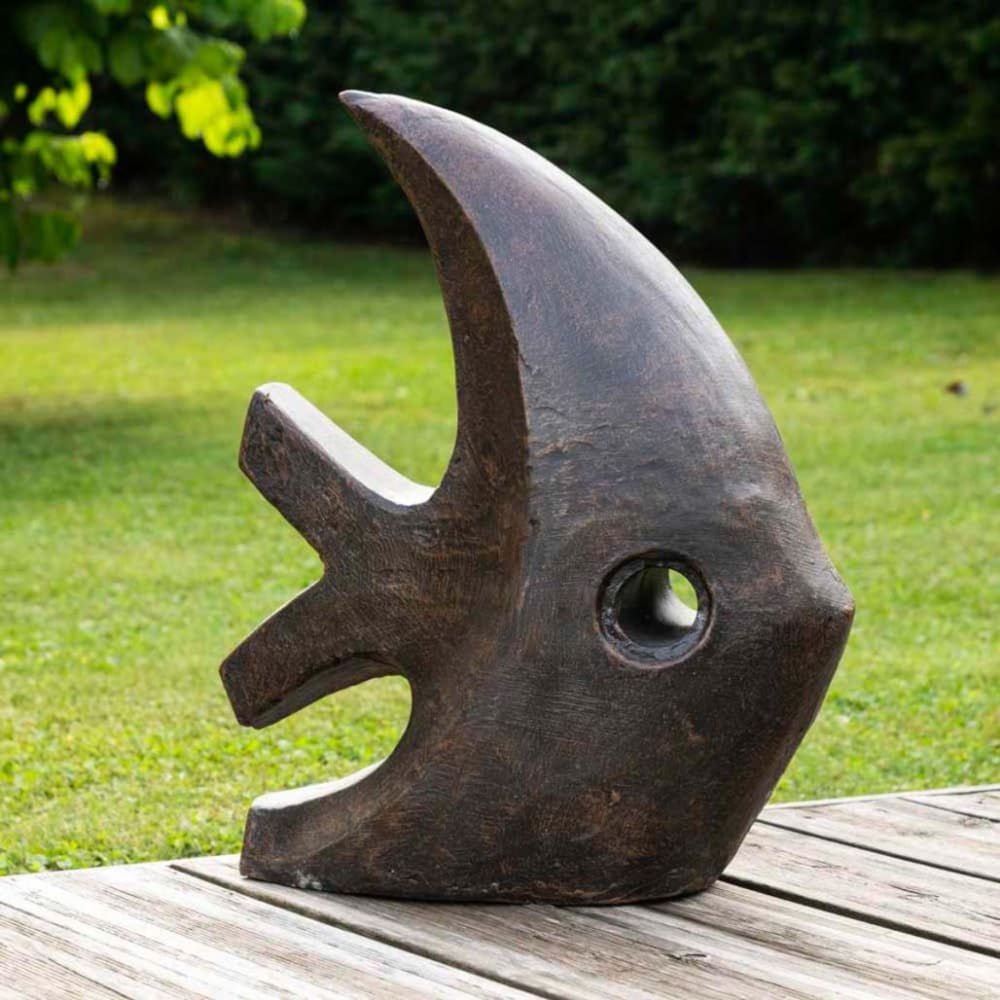Decoración moderna jardín estatua posición modelo pequeño marrón 50 cm - Maisons du Monde