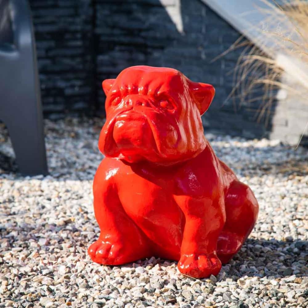 Estatua jardín bulldog roja 40cm - Maisons du Monde