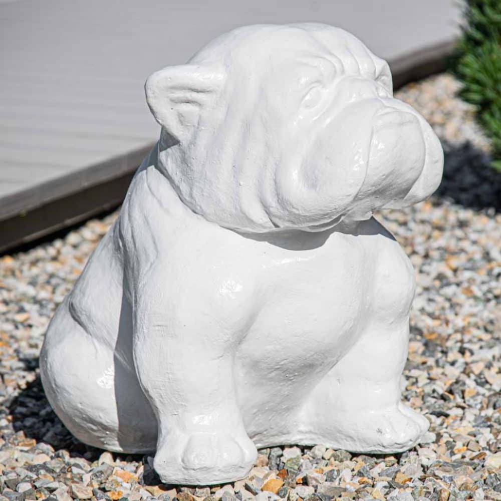 Estatua moderna perro bulldog blanco 40cm - Maisons du Monde