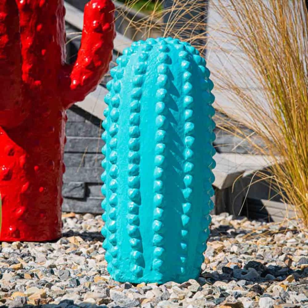 Estatua cactus deco de jardín azul 30cm - Maisons du Monde