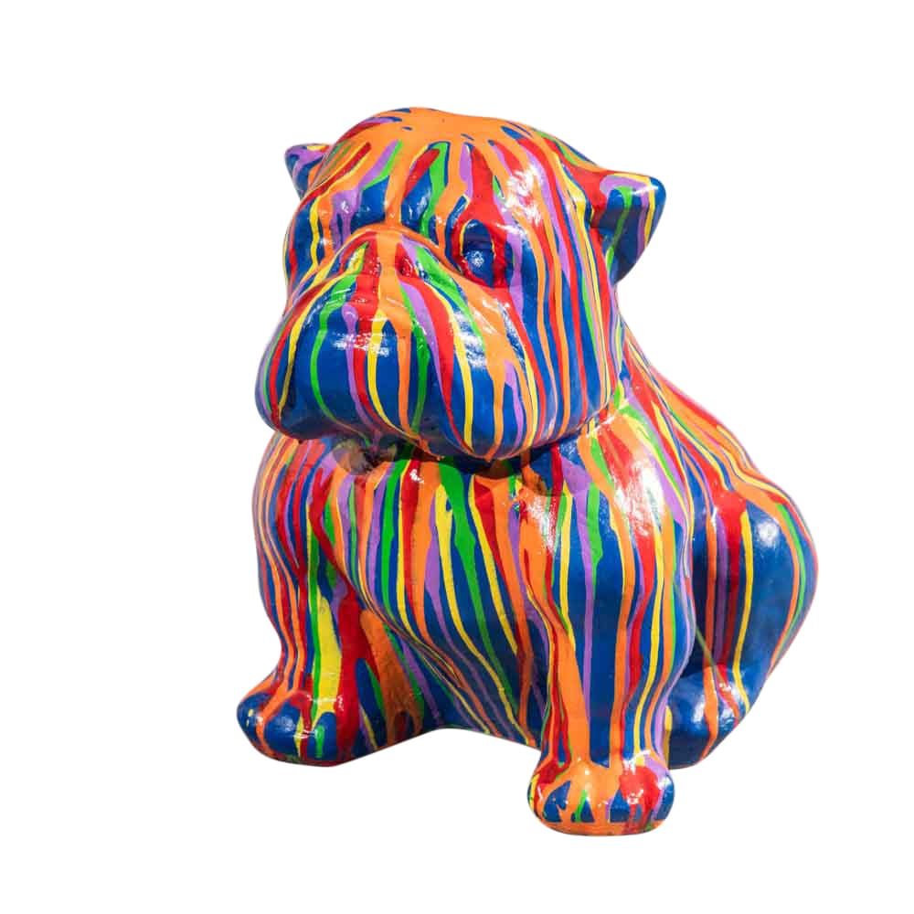 Estatua jardín deco moderno bulldog trash 40cm
