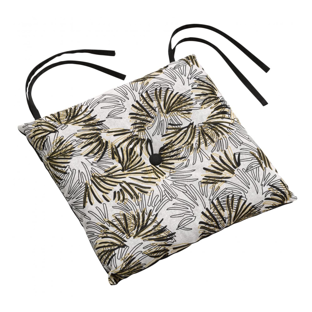 Galette de chaise en coton blanc 38 x 38 x 3