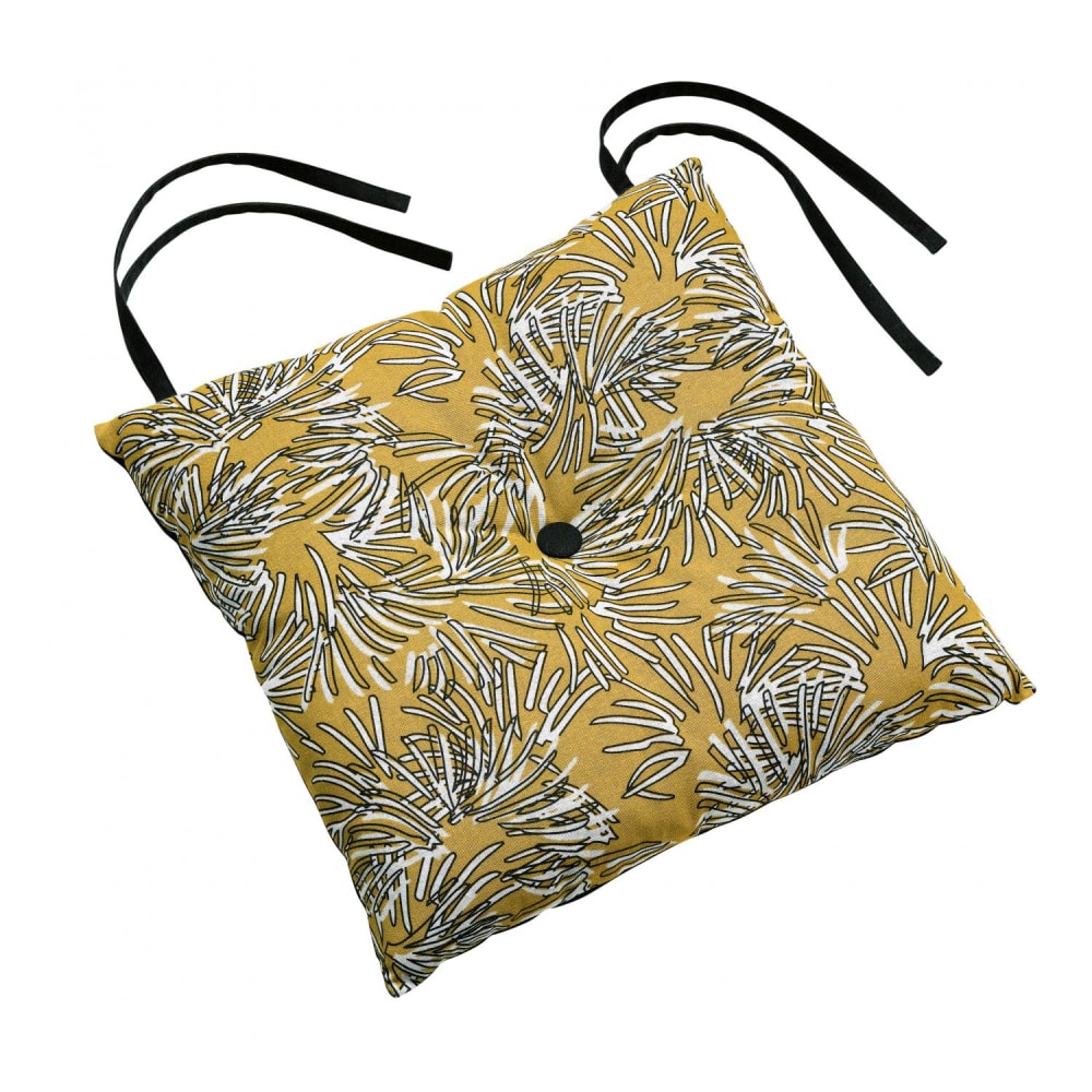 Galette de chaise en coton gold 38 x 38 x 3