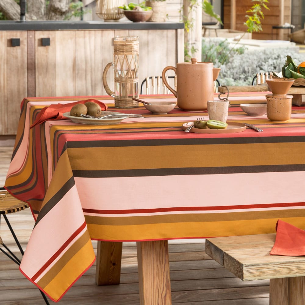 Nappe en coton orange terracotta 150x250cm — vue 3
