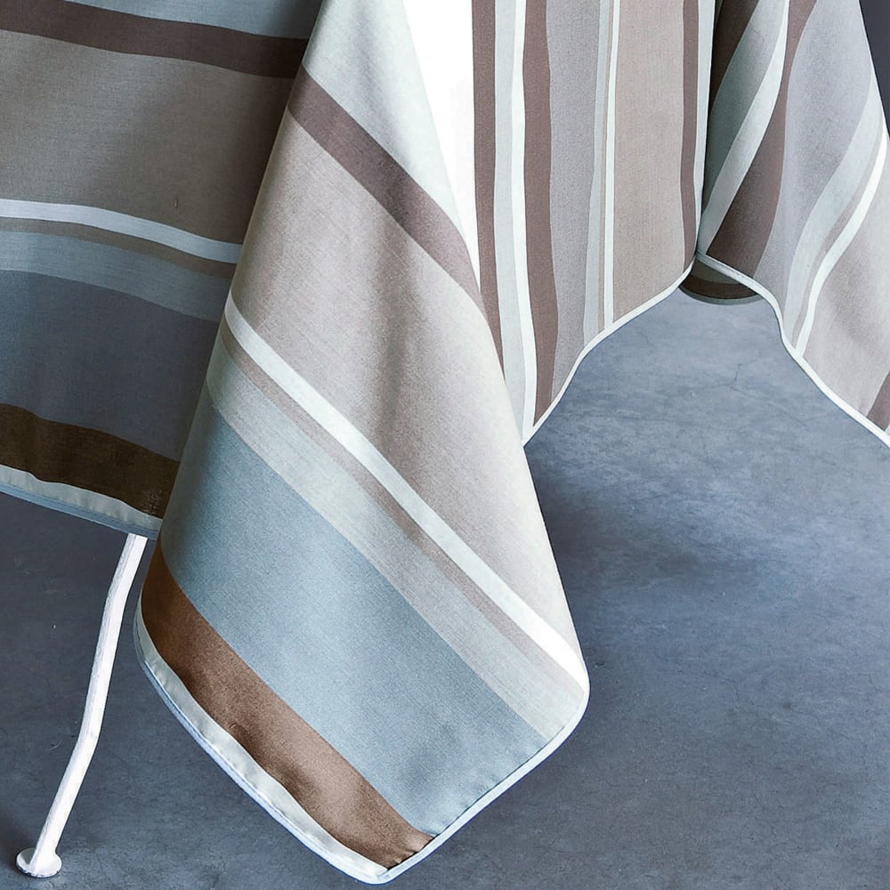 Nappe en coton bleu grisé 150x250cm — vue 3