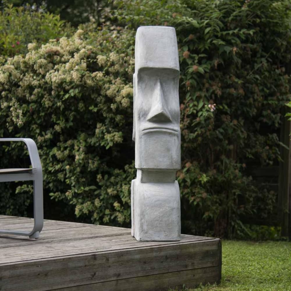 Statue moaí île de pâques gris h120cm - Maisons du Monde