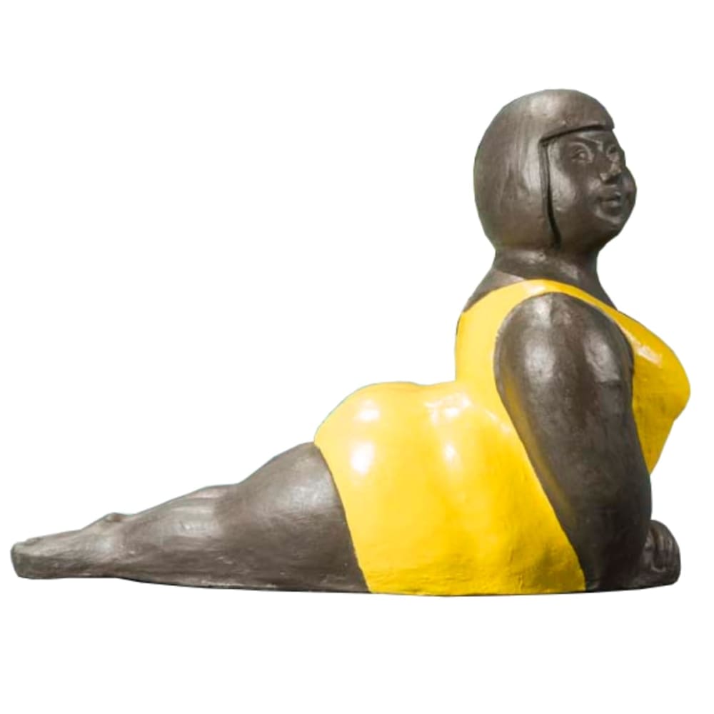 Statue femme jaune L75cm