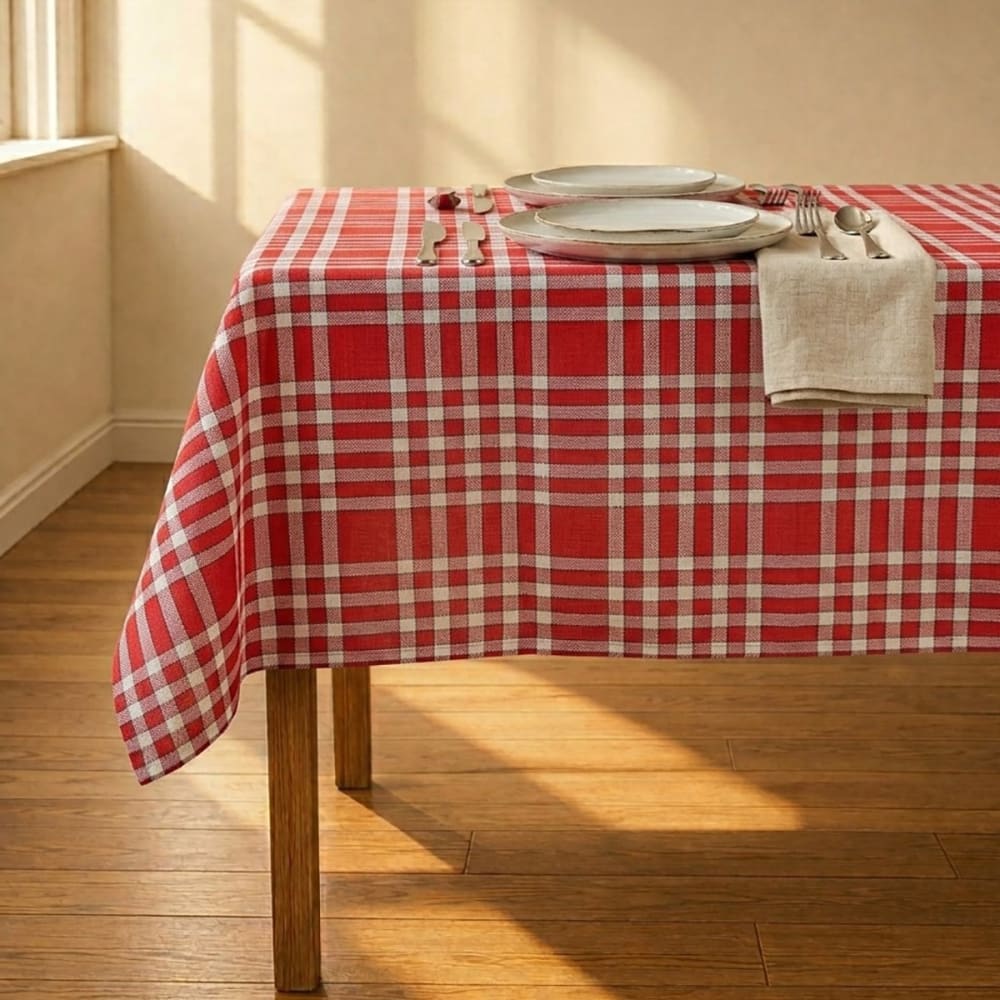 Nappe tissu carreaux vichy en coton rouge 150x150 cm Nappe tissu carreaux vichy en coton rouge 150x150 cm