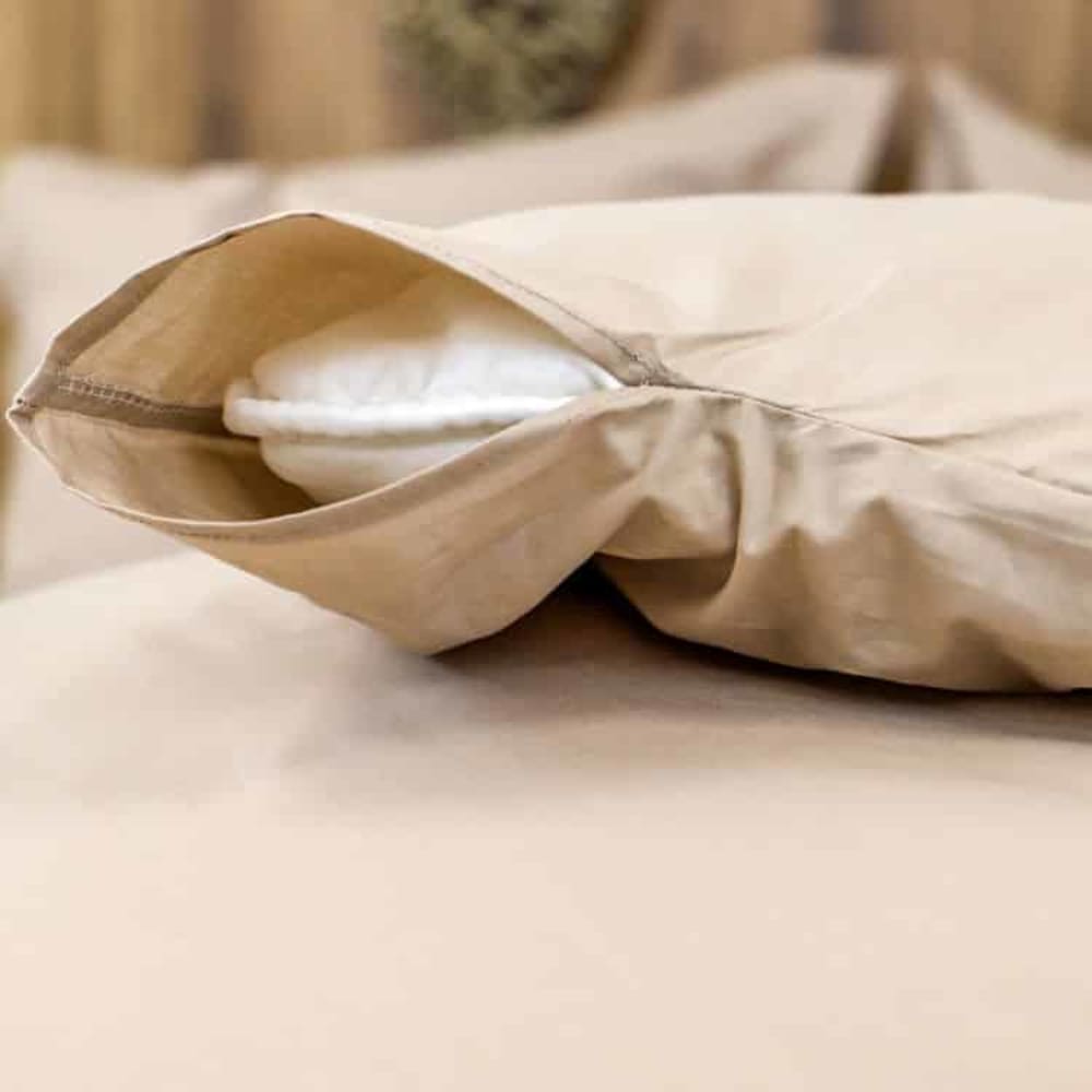 Parure housse de couette percale 200 fils en coton blanc 140x200 cm — vue 3