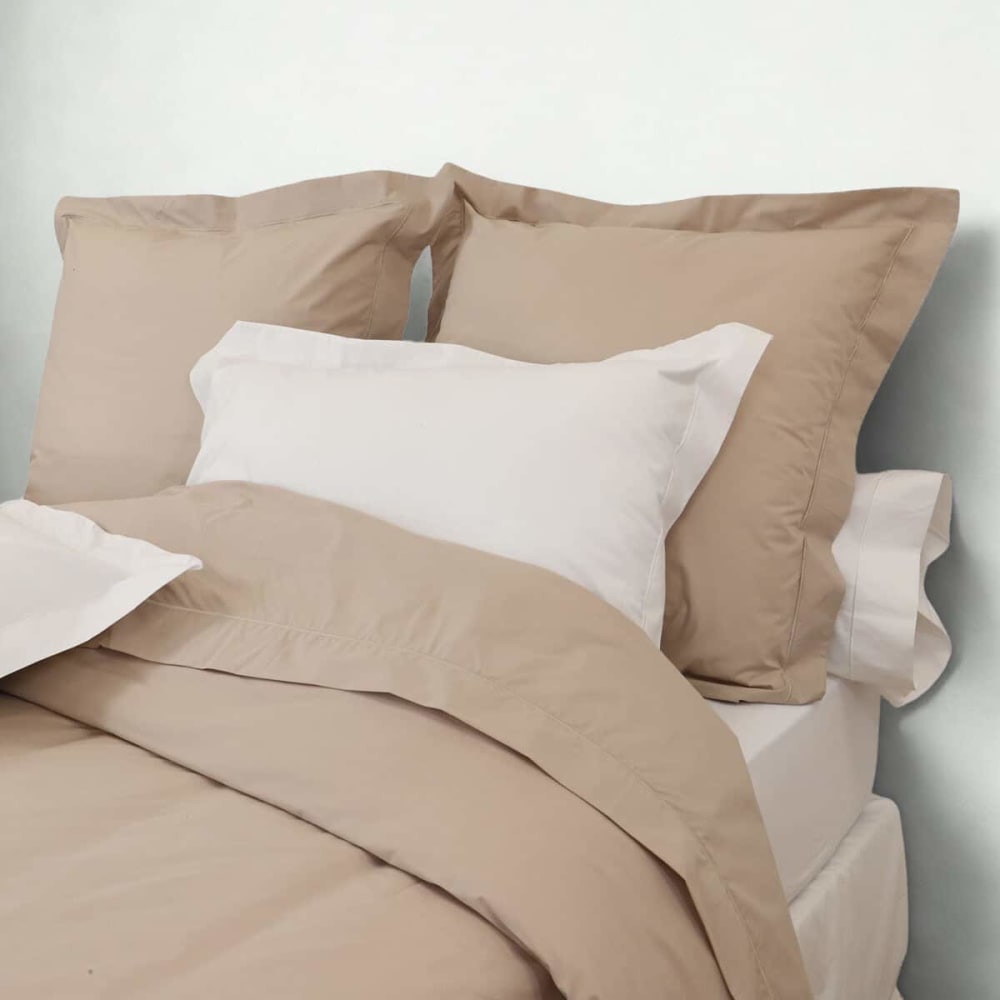 Drap plat en percale de coton ivoire 270x290 cm — vue 3