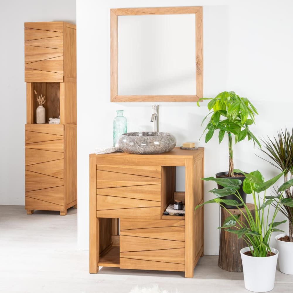 Mueble cuarto de baño de teca maciza 70 - Maisons du Monde