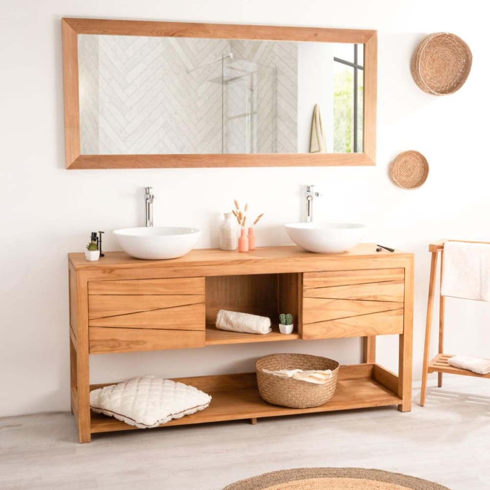 Meuble sous vasque de salle de bain en teck l160cm - Maisons du Monde