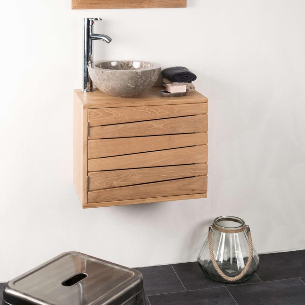 Meuble salle de bain sous vasque suspendu L50cm