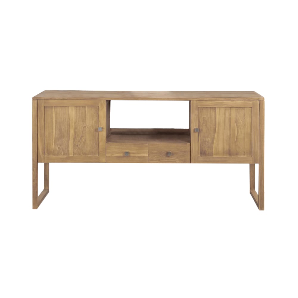 Wanda Collection Meuble sous vasque 2 tiroirs 2portes en teck l165cm style inspirations d'ailleurs Marron Bois - 165x80x50cm
