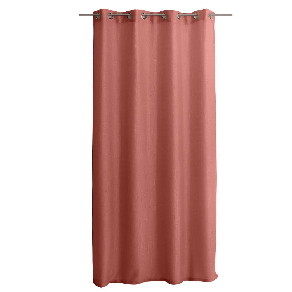Voilage uni ajouré à œillets polyester rose clair 140x240 cm - Maisons du Monde