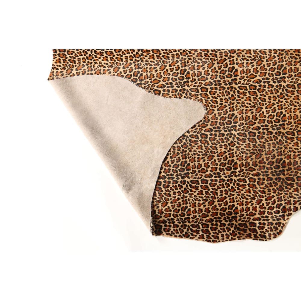 Peau de vache en cuir motif léopard Safari