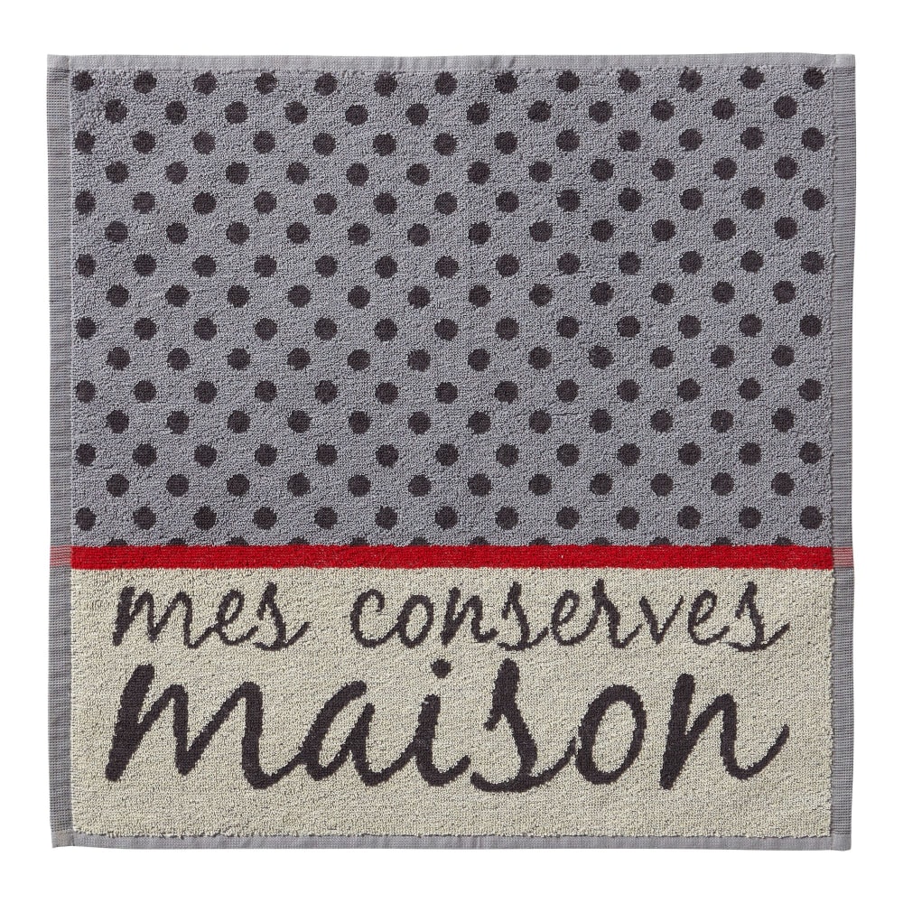 Essuie-mains en coton gris 50x50