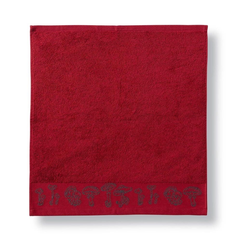 Essuie-mains en coton rouge 50x50cm