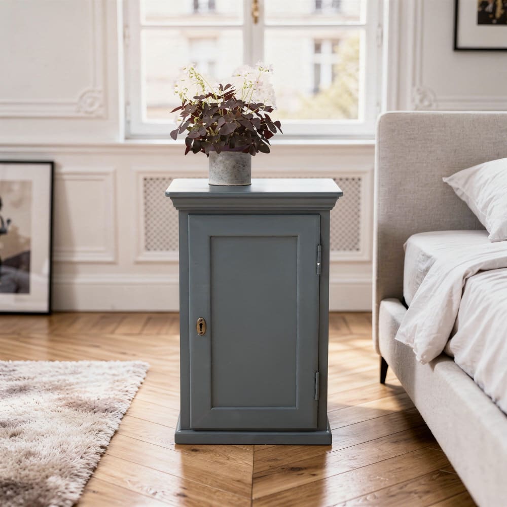Comodino in stile rustico in legno di pino blu - Decoclico