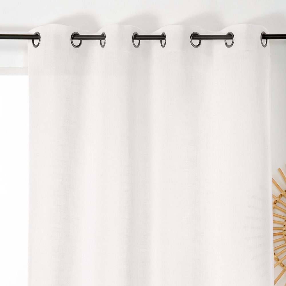 Rideau tamisant et naturel en 100% lin blanc 145x260 cm - Maisons du Monde