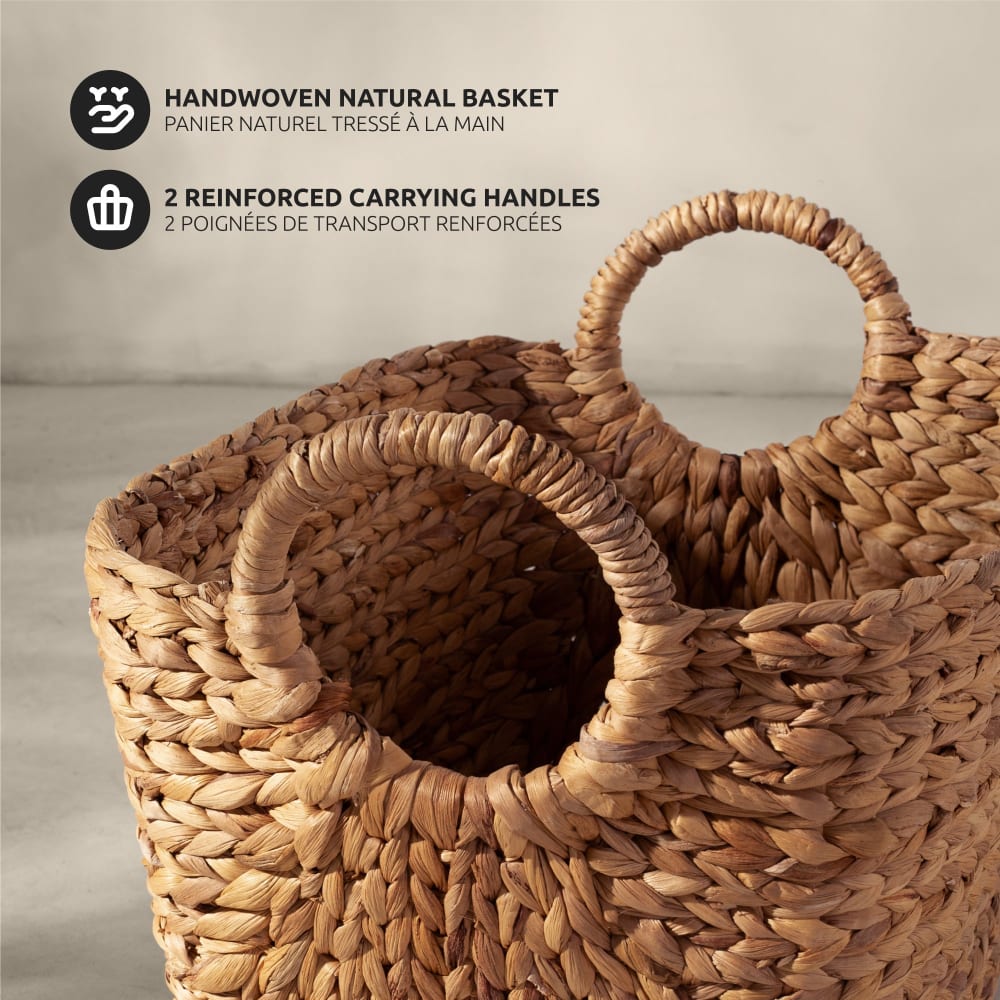 Panier de rangement en jacinthe d'eau tressée 51x30cm - Maisons du Monde