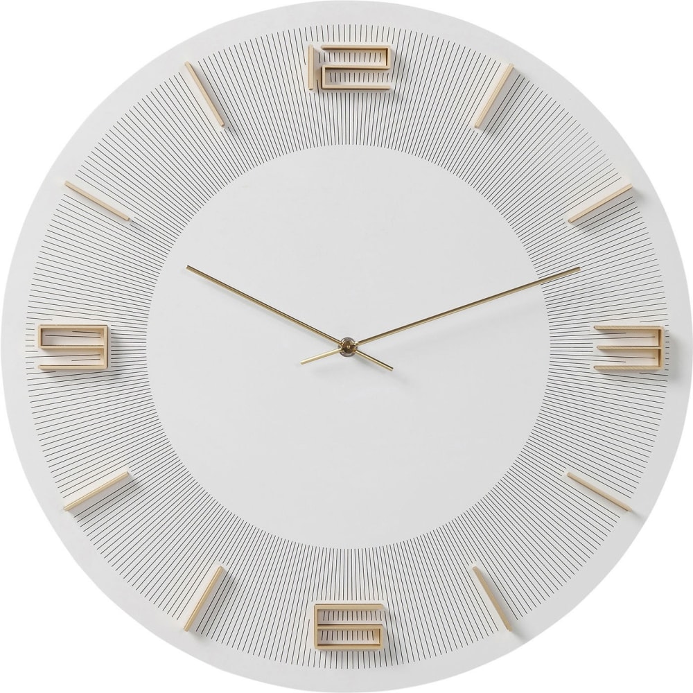 Kare Design Horloge blanche et dorée d49 style contemporain - Panneau De Particules