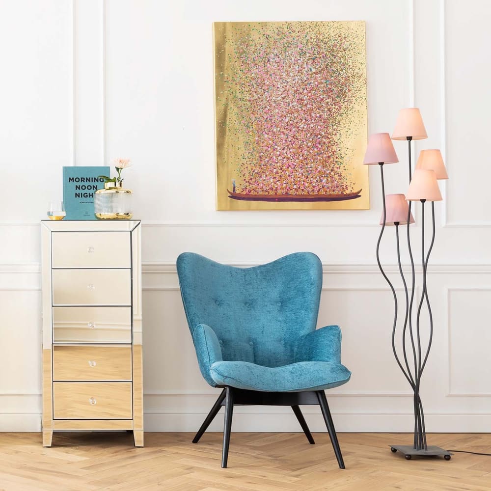 Cuadro touched flower boat oro rosa 80x100cm - Maisons du Monde