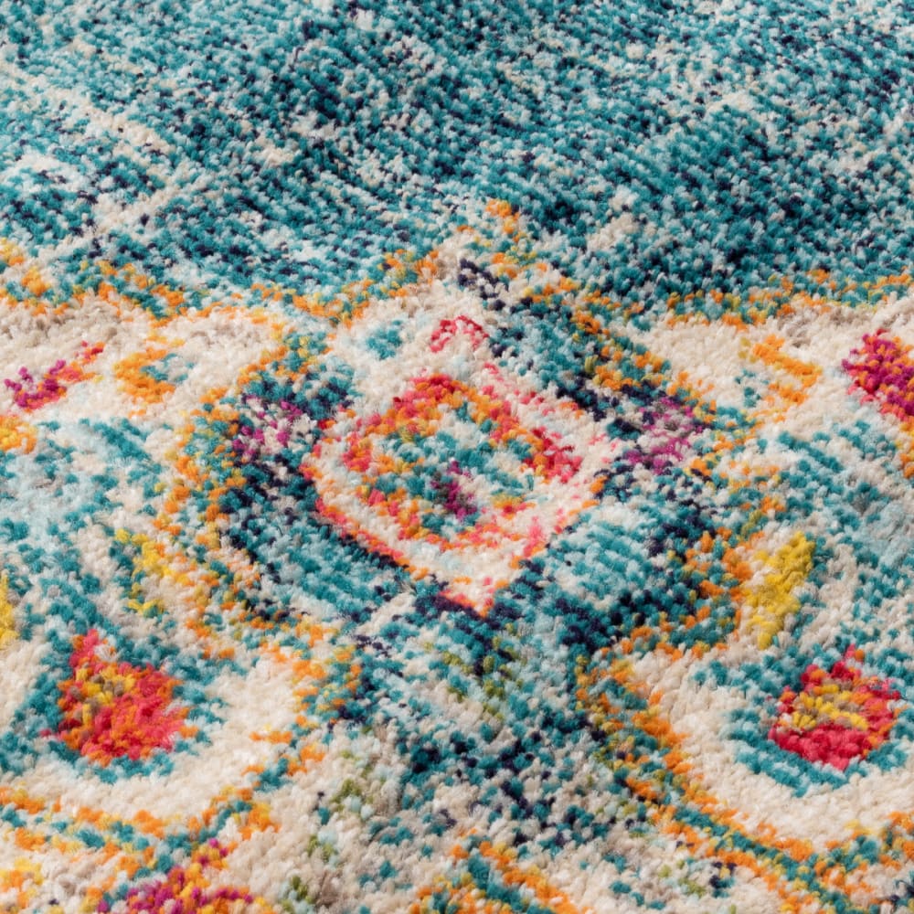 Tapis salon vintage - poils court et doux bleu turquoise 200x290 — vue 4