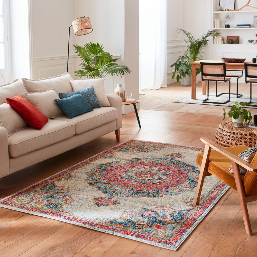 Tapis salon vintage - poils court et doux beige 160x230 — vue 3