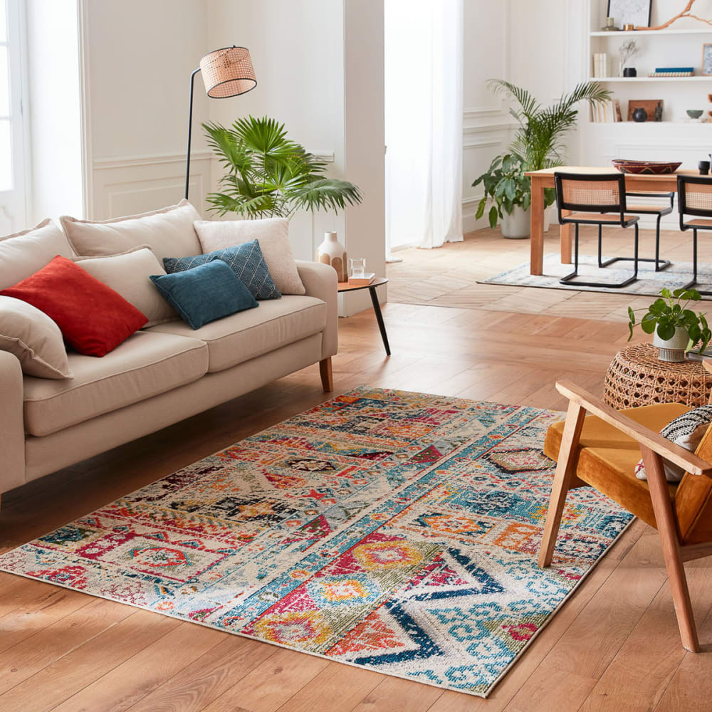 Tapis salon vintage - poils court et doux multicolore 120x170 - Maisons du Monde