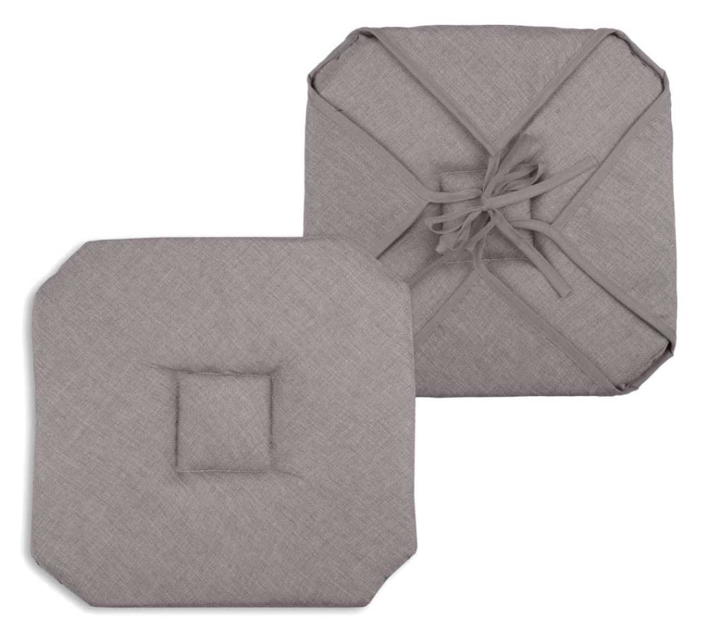 Home Maison Galette de chaise italienne et unie polyester taupe 40x40 cm style contemporain - Pes - Polyester