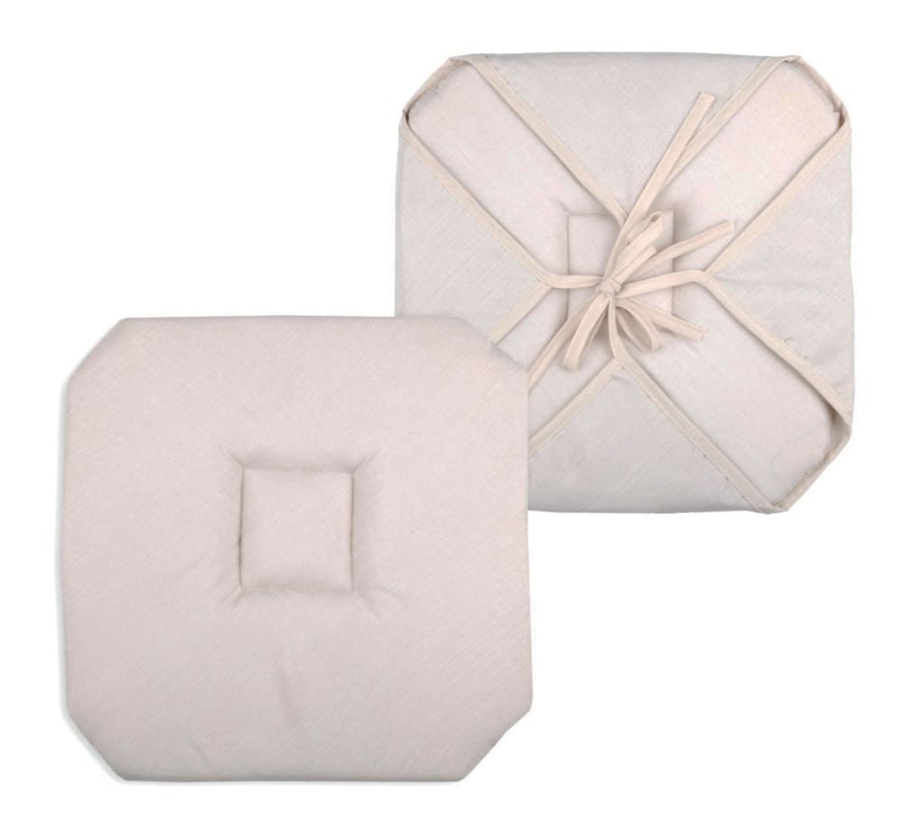 Galette de chaise italienne et unie polyester beige 40x40 cm