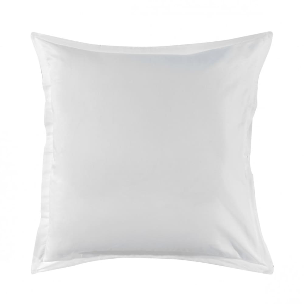 Taie d'oreiller unie en satin de coton blanc 65x65