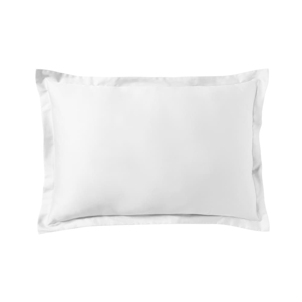 Taie d'oreiller unie en satin de coton blanc 50x70 — vue 3