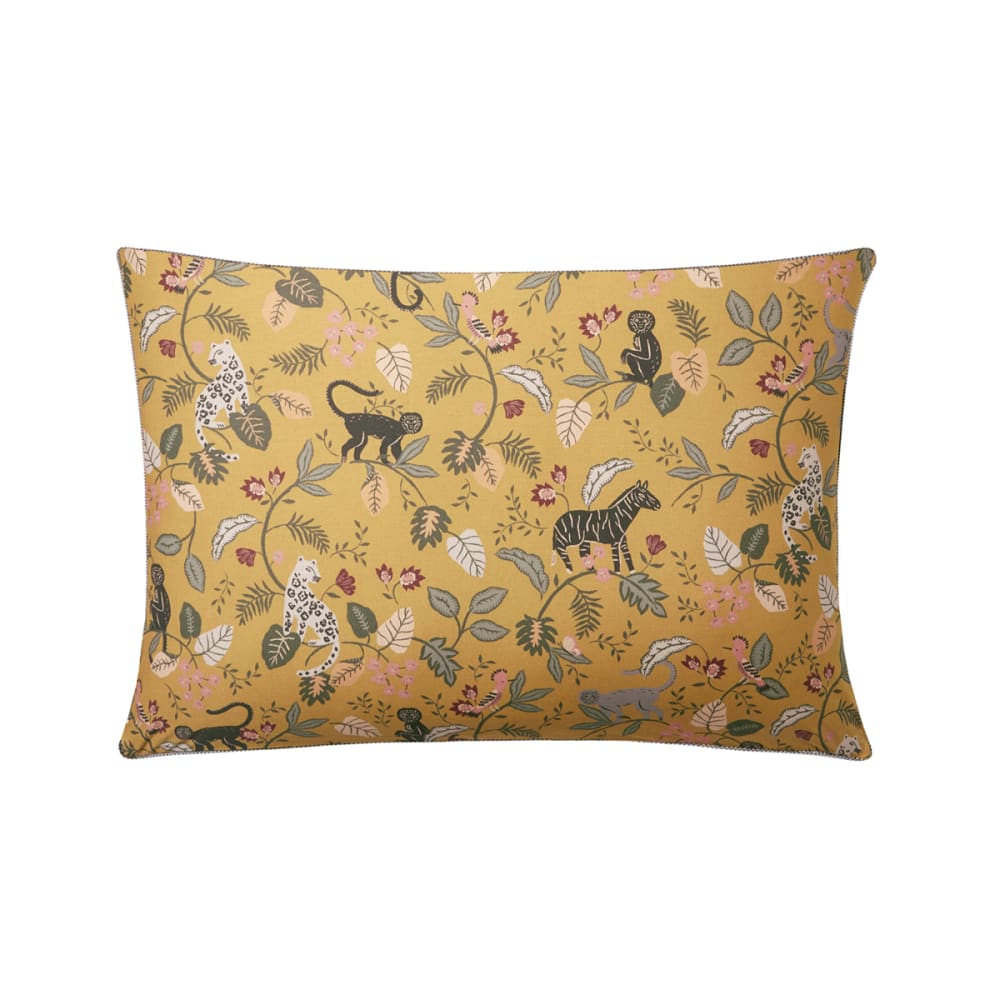 Taie d'oreiller imprimée en percale de coton jaune 50x75