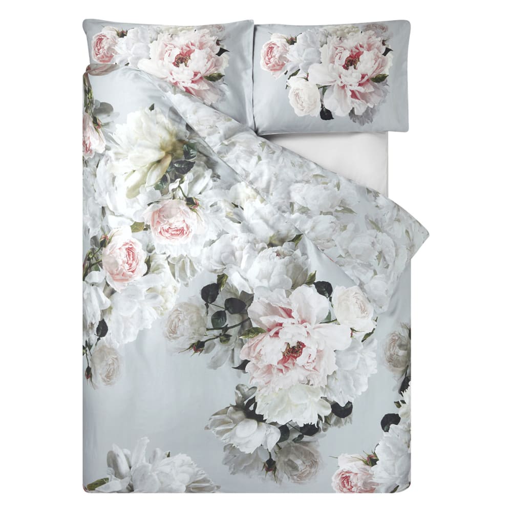 Housse de couette imprimée en satin de coton gris — vue 3