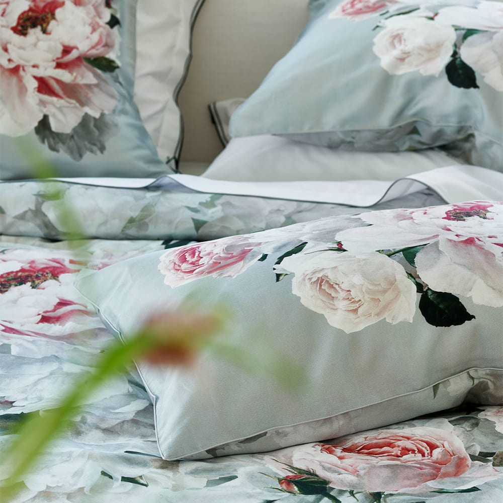 Housse de couette imprimée en satin de coton gris — vue 4