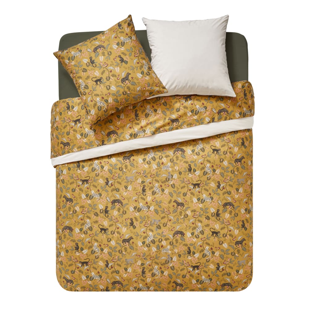 Housse de couette imprimée en percale de coton jaune 200x200 — vue 3